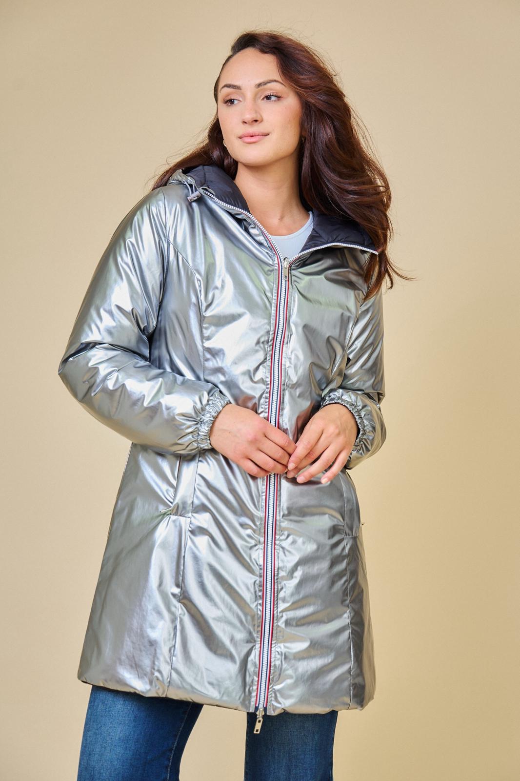 The reversible silver raincoat